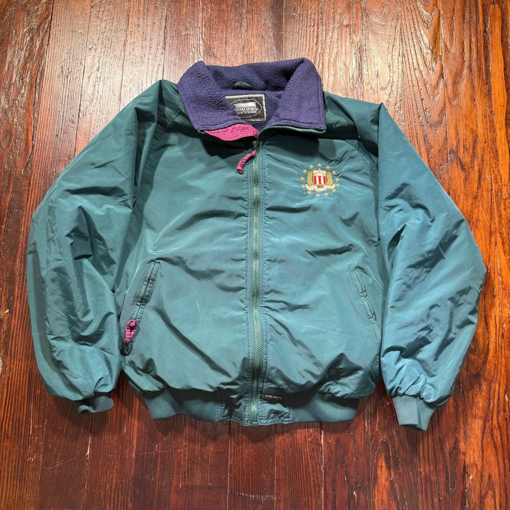 Vintage FBI Jacket Mens XL Green Lined Fidelity Bravery Integrity Crest Bomber